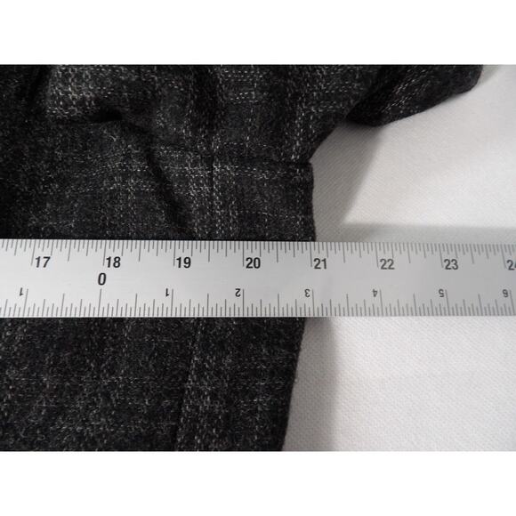 Kenneth Cole Reaction Mens Blazer Large 42 Wool Plaid Black Tweed Sport Coat - Picture 12 of 13